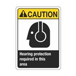 Caution Hearing Protection Required In This Area Sign